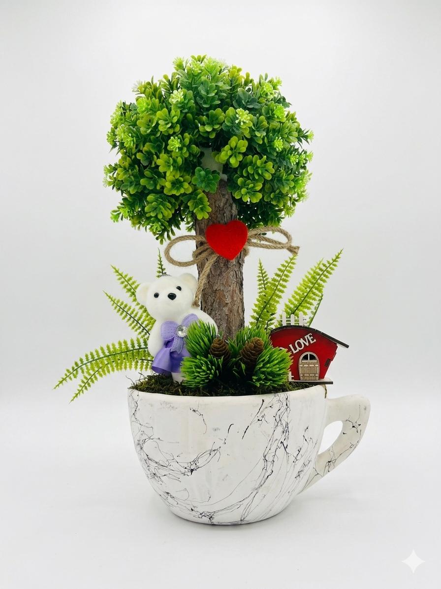 Huzur Bahçesi: Dekoratif Fincan Tasarımı - uşak milano çiçek